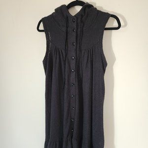Olive des Olive Dark Grey Hooded Sleeveless Dress